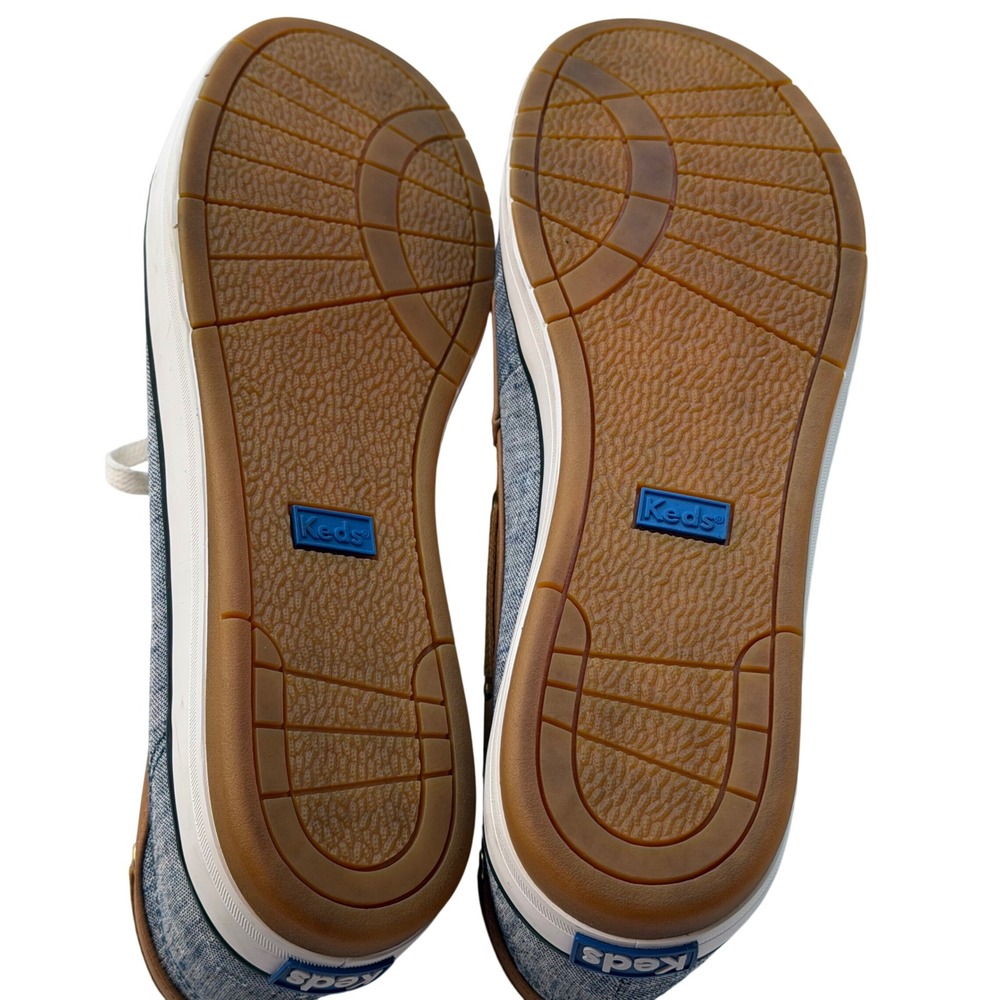 Keds Boat Shoes Blue Chambray Beige Trim Dream Foam Nautical Coastal Preppy Sz 8 - Picture 6 of 6